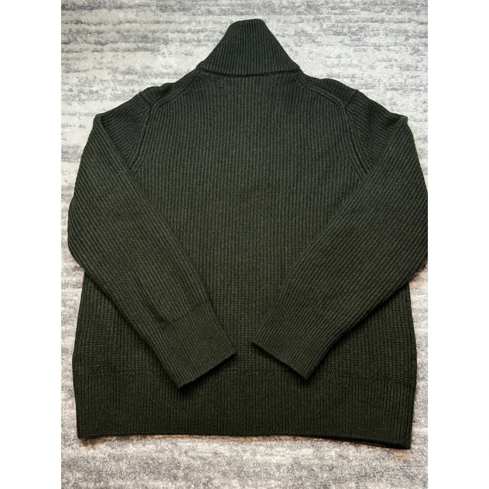 Banana Republic Sweater Mens XL Green Extra Fine Merino Wool Fisherman Fair isle